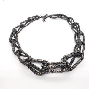 Necklace * Black Metallic Chunky Rope Choker